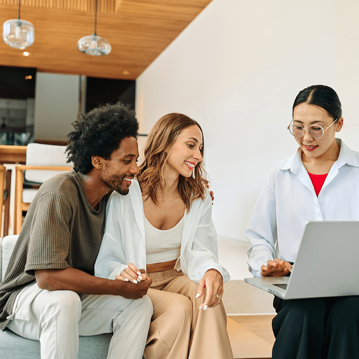 Couple consulting with professional